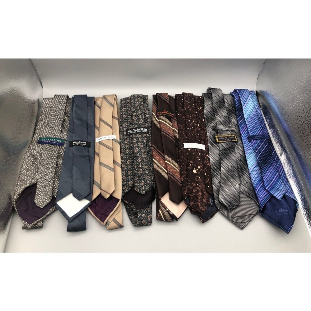 Mix lot of 8 mens necktie made in Italy and USA Please read description